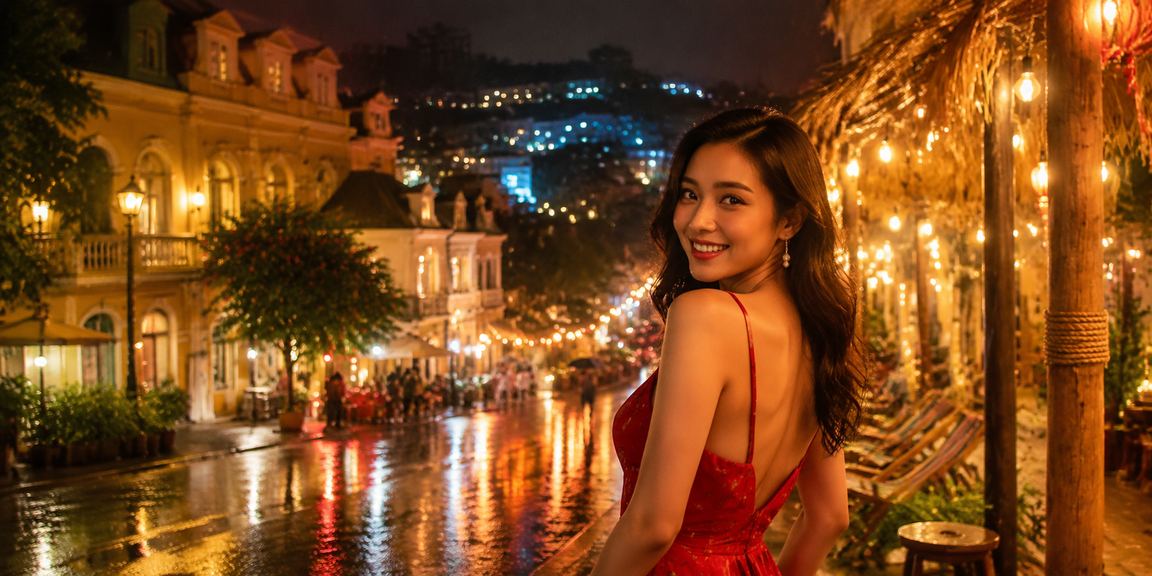 Người dùng đọc phân tích kèo tại chợ đêm Đà Lạt